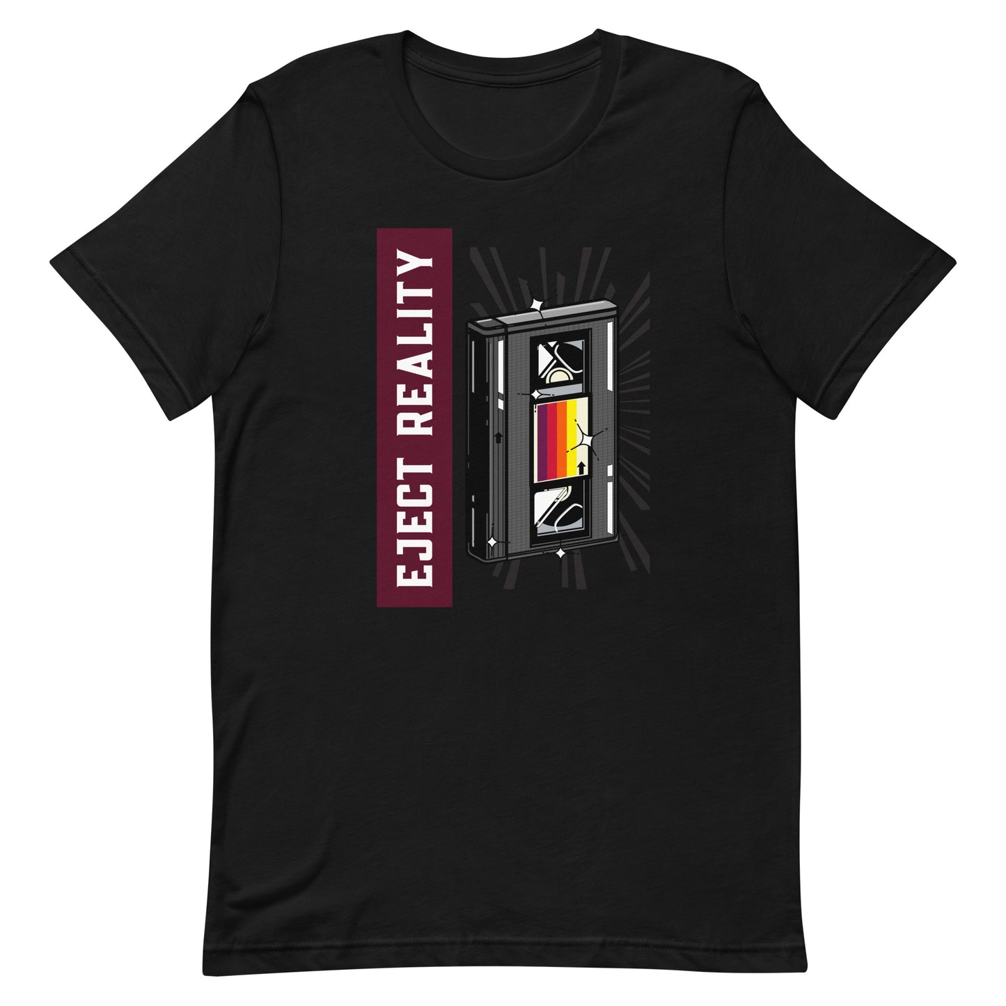 T-shit with an image of a vhs casstte and "Eject Reality" printed on it