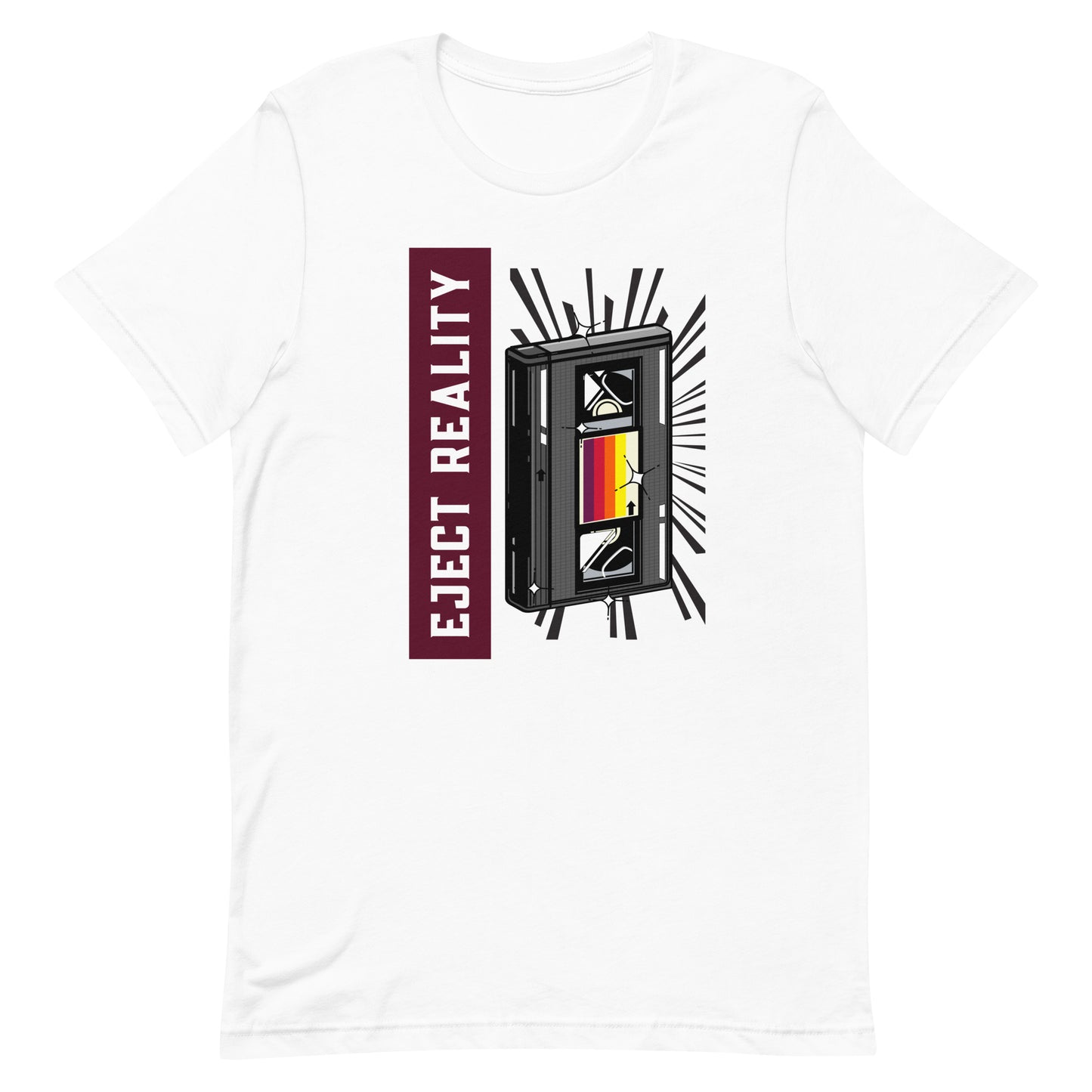 T-shit with an image of a vhs casstte and "Eject Reality" printed on it