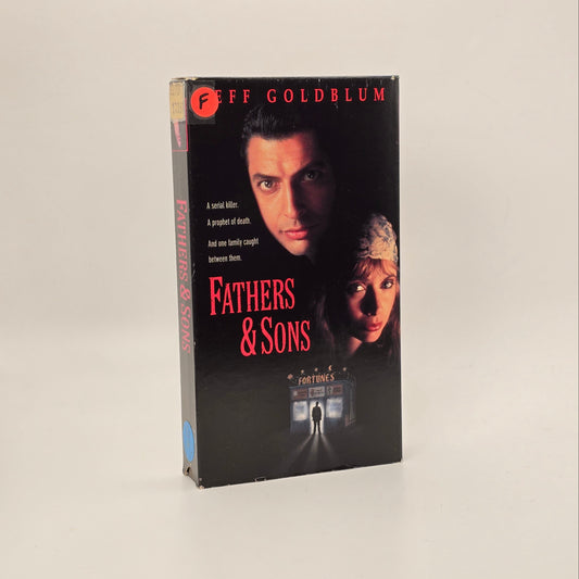 VHS tape cover of 'Fathers & Sons' with a man and woman on the cover against a dark background.